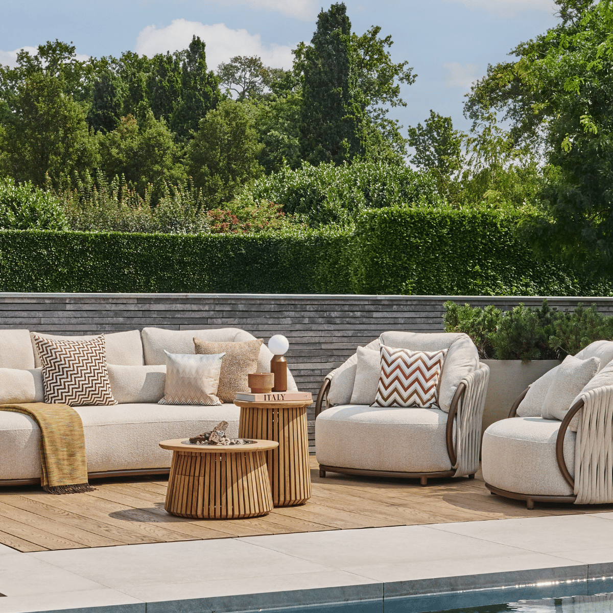 Happy Cocooning Lagune 60 Gas Fire Pit | Teak