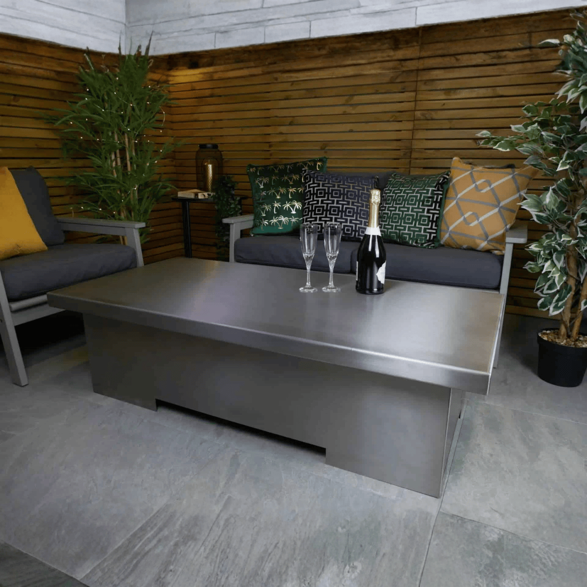 WEATHER IT Vulcan Rectangle Gas Firepit Table