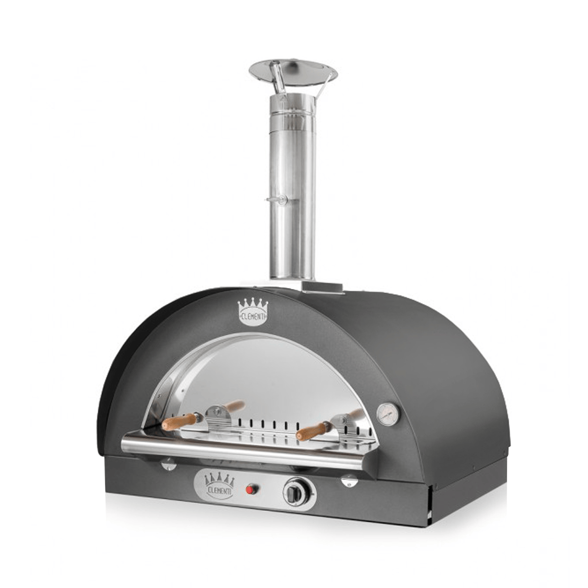 CLEMENTI Anthracite Clementi Original | Gas & Wood Fired Pizza Oven 80 x 60 Bundle
