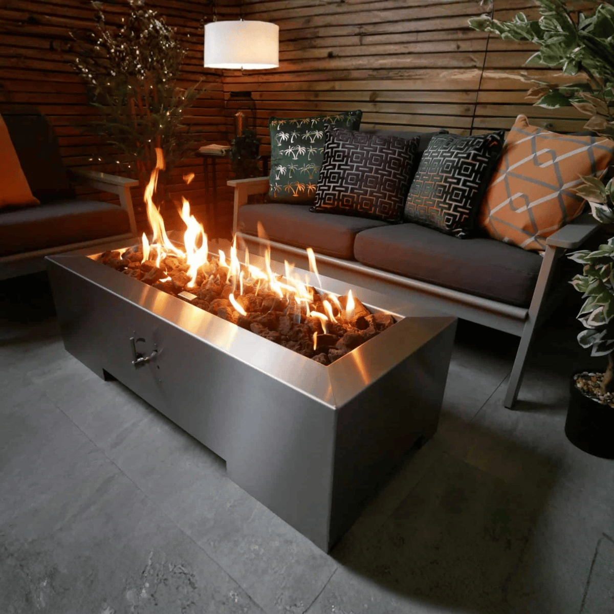 WEATHER IT Vulcan Rectangle Gas Firepit Table