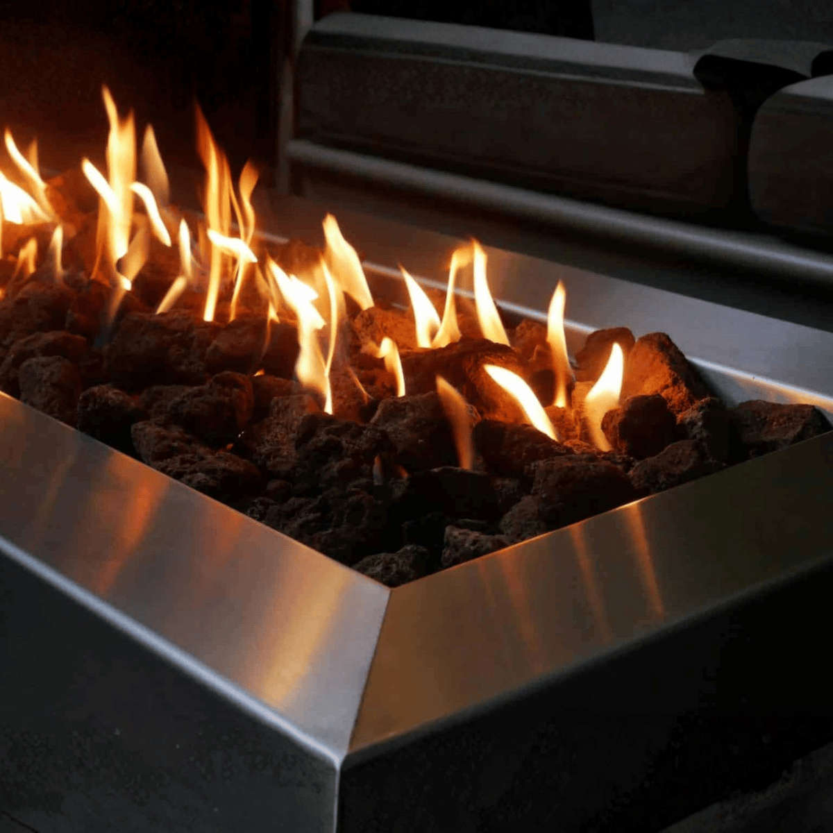 WEATHER IT Vulcan Rectangle Gas Firepit Table