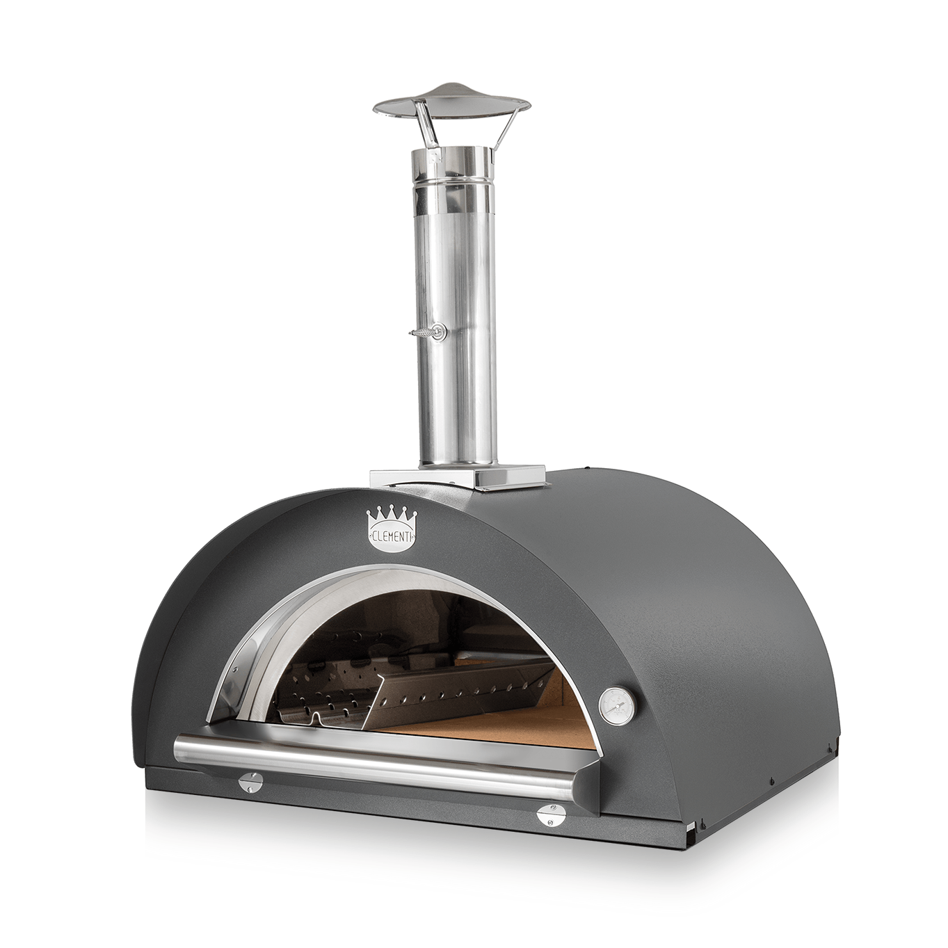 CLEMENTI Anthracite Clementi Pulcinella Wood Fired Pizza Oven 80 x 60