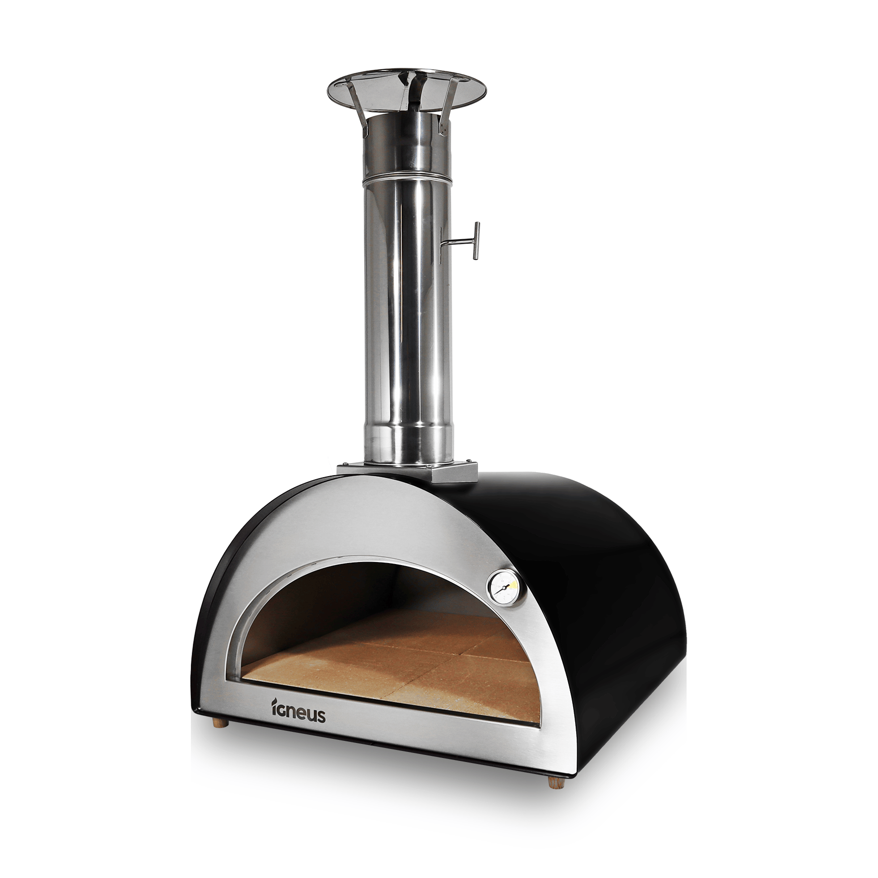 IGNEUS Matt Black Igneus Classico wood fired pizza oven