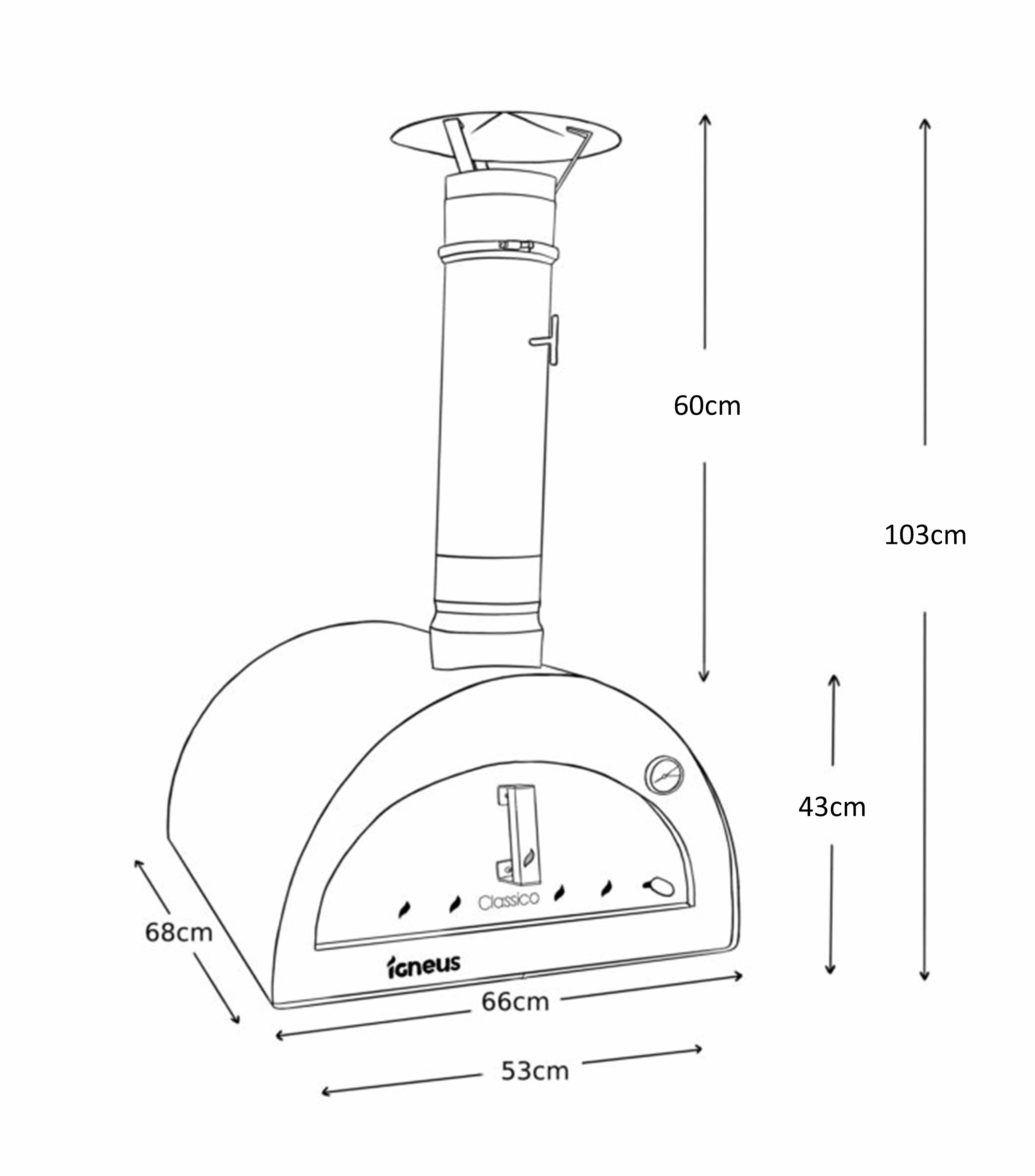IGNEUS Igneus Classico wood fired pizza oven