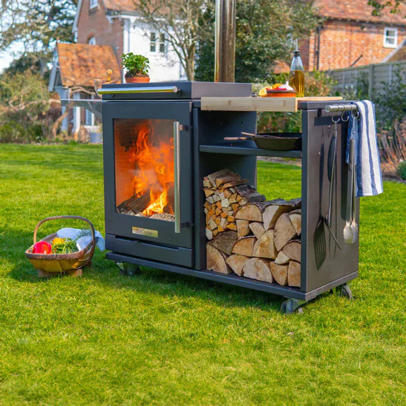 BBQUBE BBQube Grill & Heater with Log Store