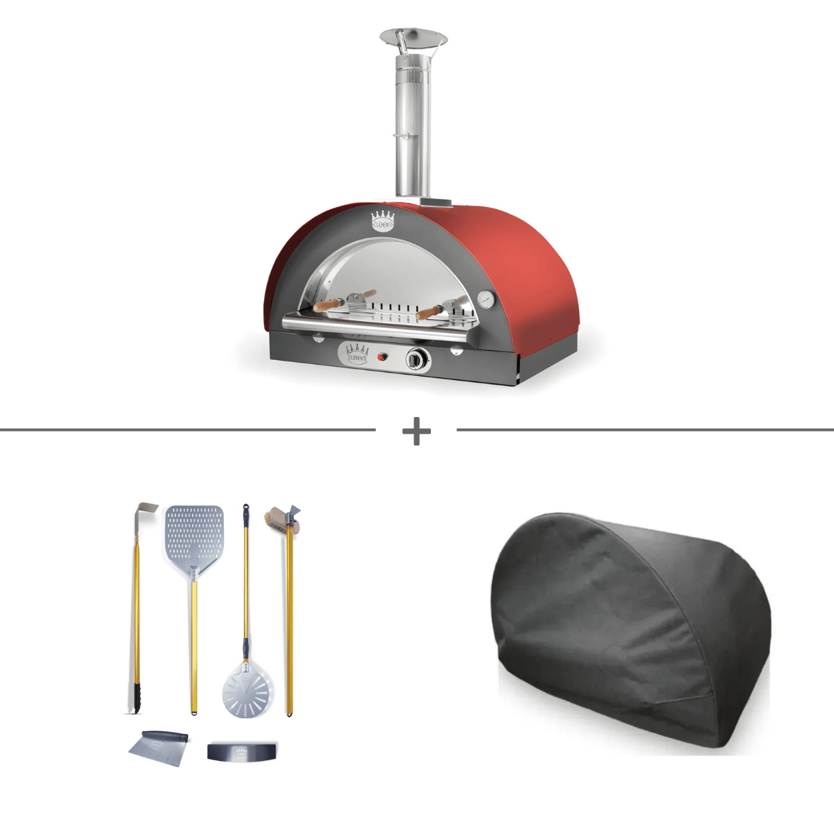 CLEMENTI Clementi Original | Gas & Wood Fired Pizza Oven 80 x 60 Bundle