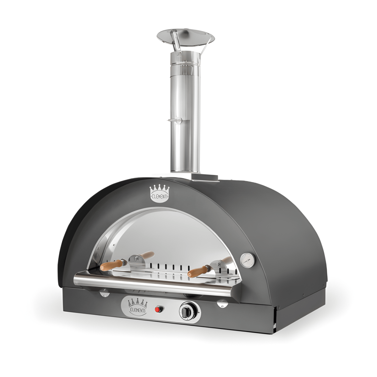 CLEMENTI Anthracite Clementi Pulcinella Gas & Wood Fired Pizza Oven 80 x 60