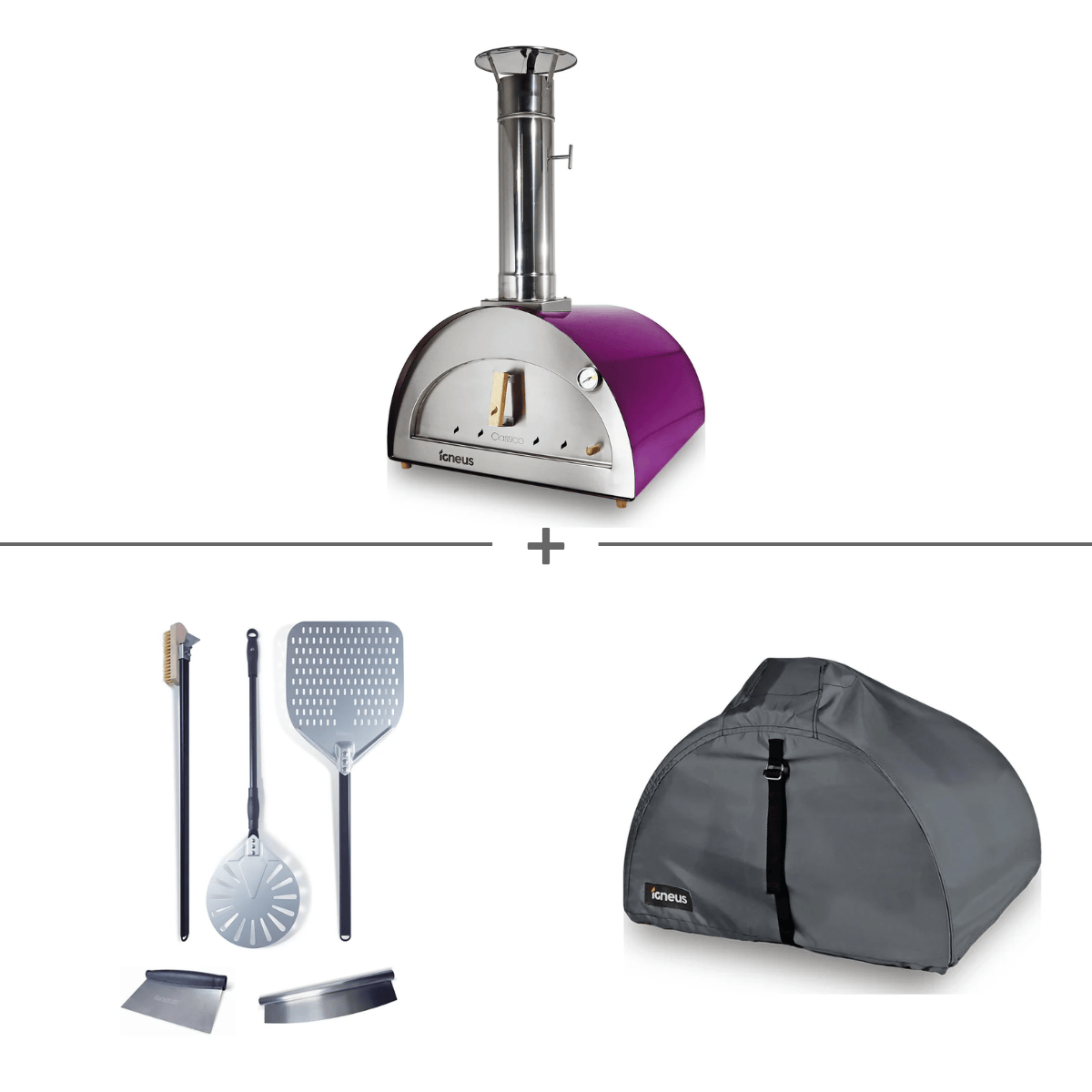 IGNEUS Aubergine Igneus Classico | wood fired pizza oven Bundle