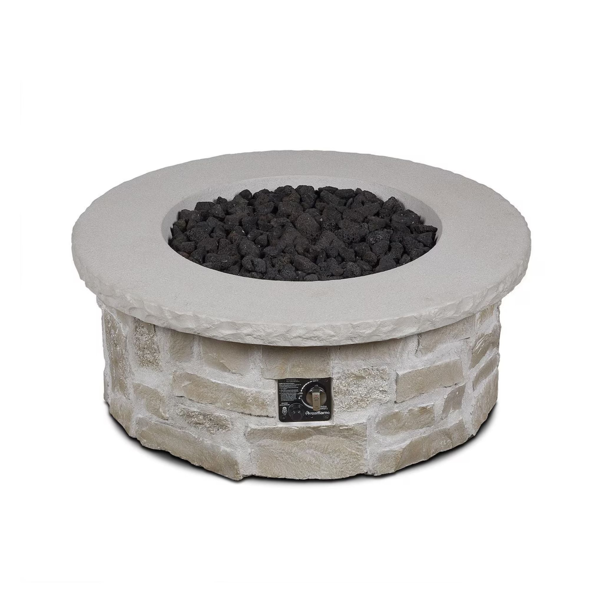 Heritage 40 Inch Round Stone Propane Fire Pit Table
