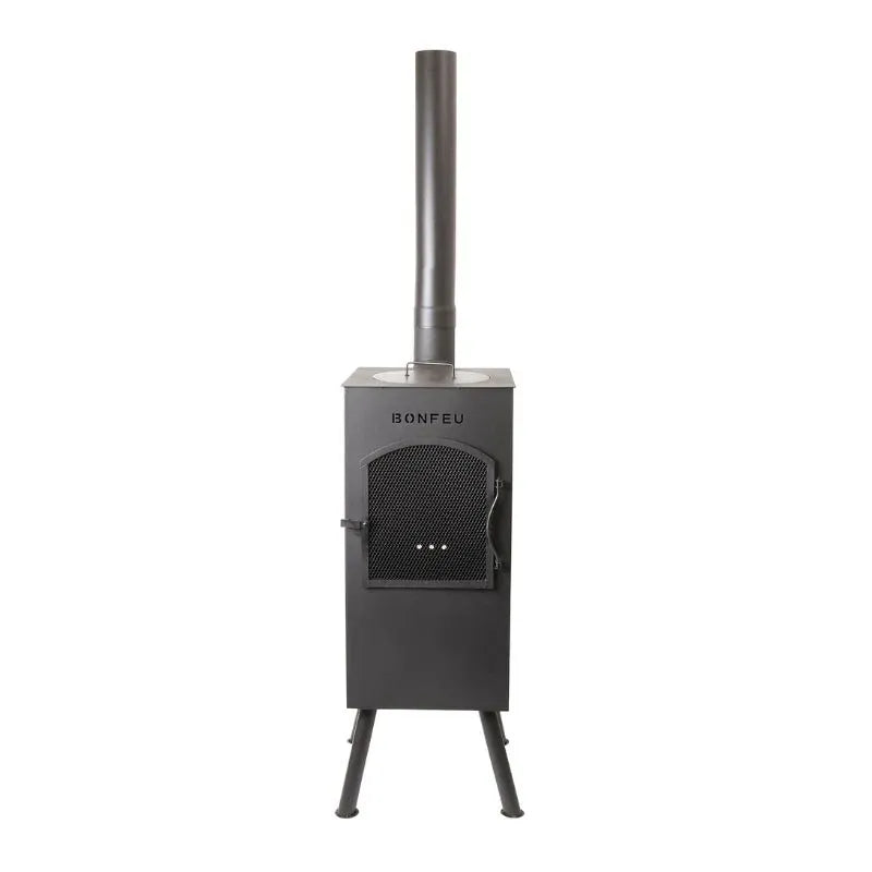 BONFEU Black steel BonFeu BonCarré Outdoor Fireplace