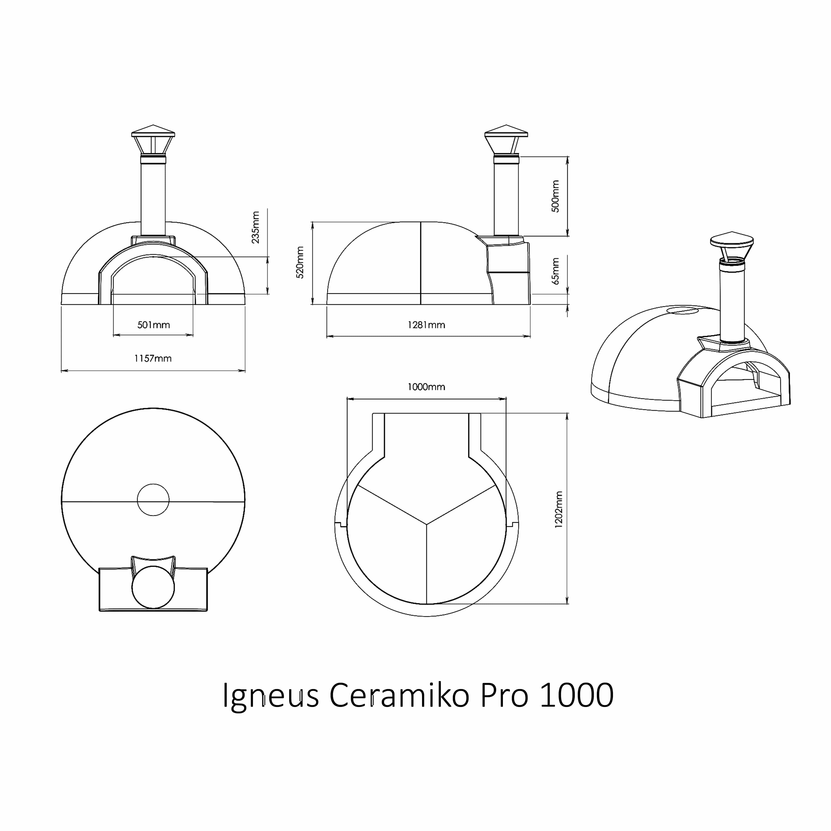 IGNEUS Igneus  Ceramiko Pro 1000 Wood Fired Pizza Oven