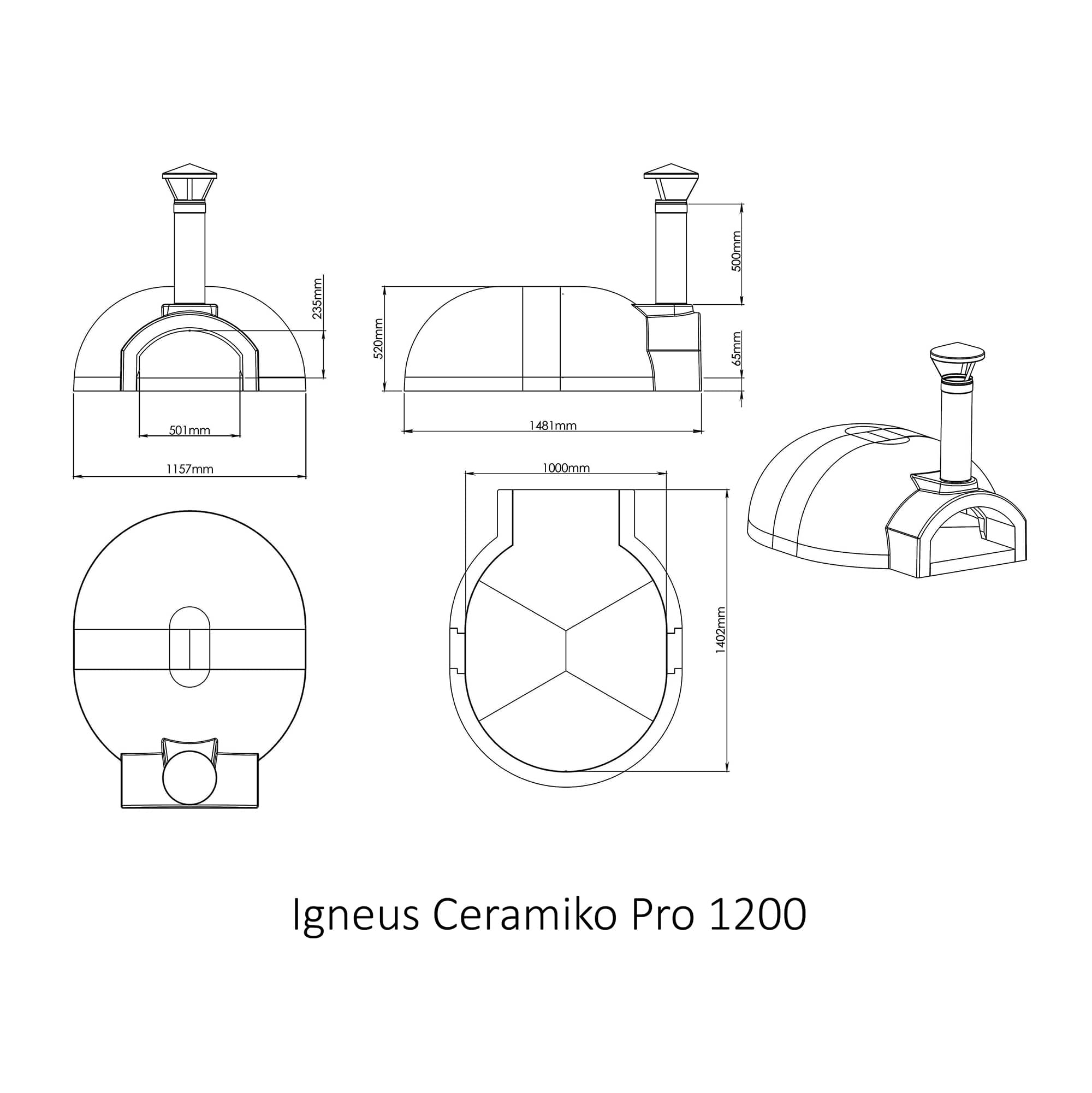 IGNEUS Igneus Ceramiko Pro 1200 Wood Fired Pizza Oven